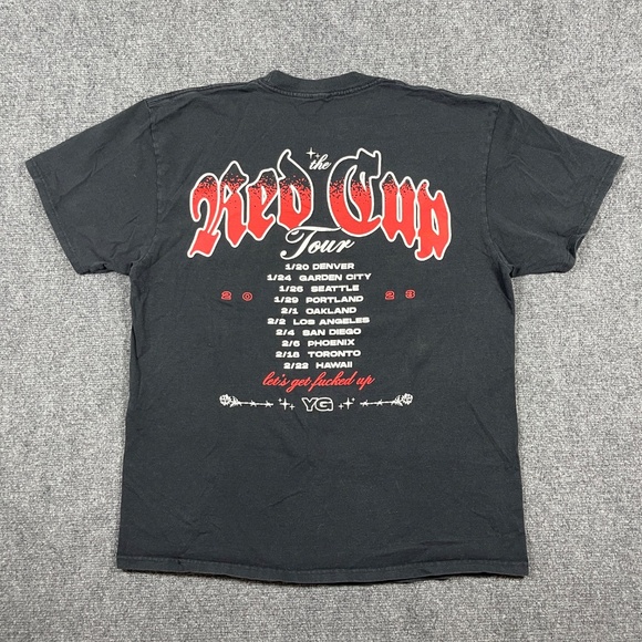 4Hunnid T Shirt Red Cup 2023 Concert Tour Faded Tee Hip-hop Large 0179 - Picture 2 of 8